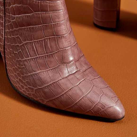 Anthropologie Bruno Premi Crocodile Ankle Boots IT40/US9 - Picture 4 of 9